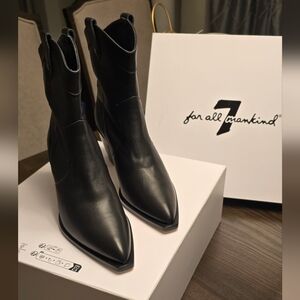 7 For All Mankind Sleek Black Ankle Boots